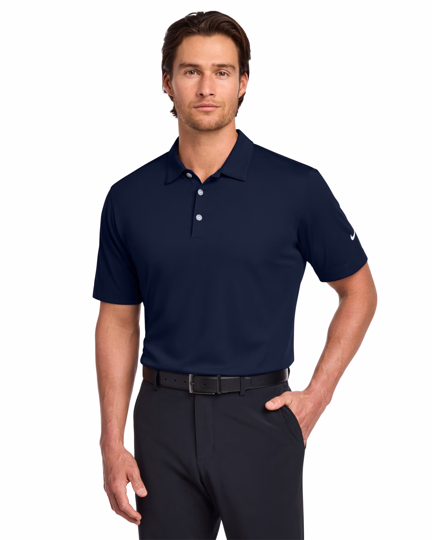 Nike Dri-FIT Vertical Mesh Polo - Marine front