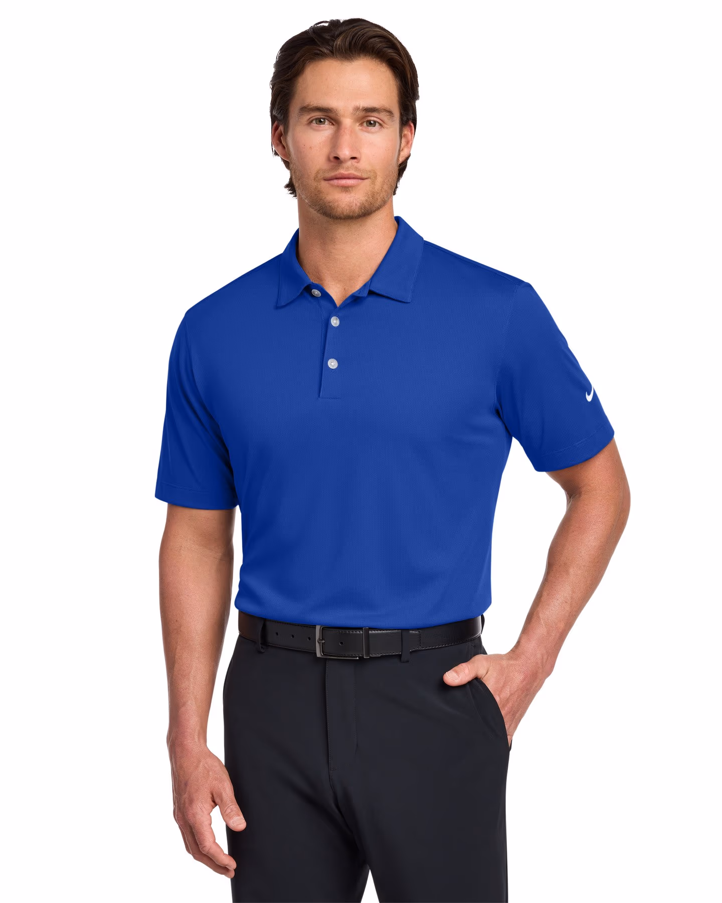 Custom Nike Dri-FIT Vertical Mesh Polo - Old Royal front