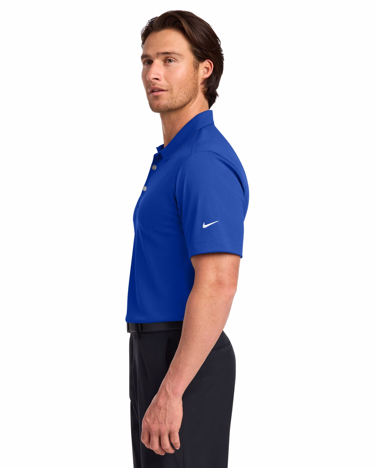 Custom Nike Dri-FIT Vertical Mesh Polo - Old Royal side