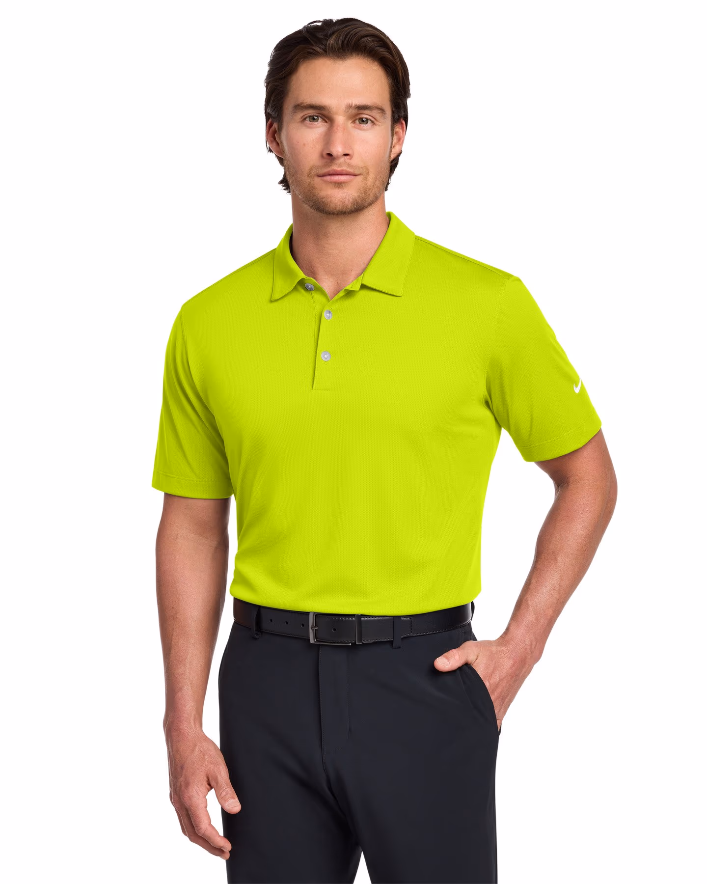 Nike Dri-FIT Vertical Mesh Polo - Volt front