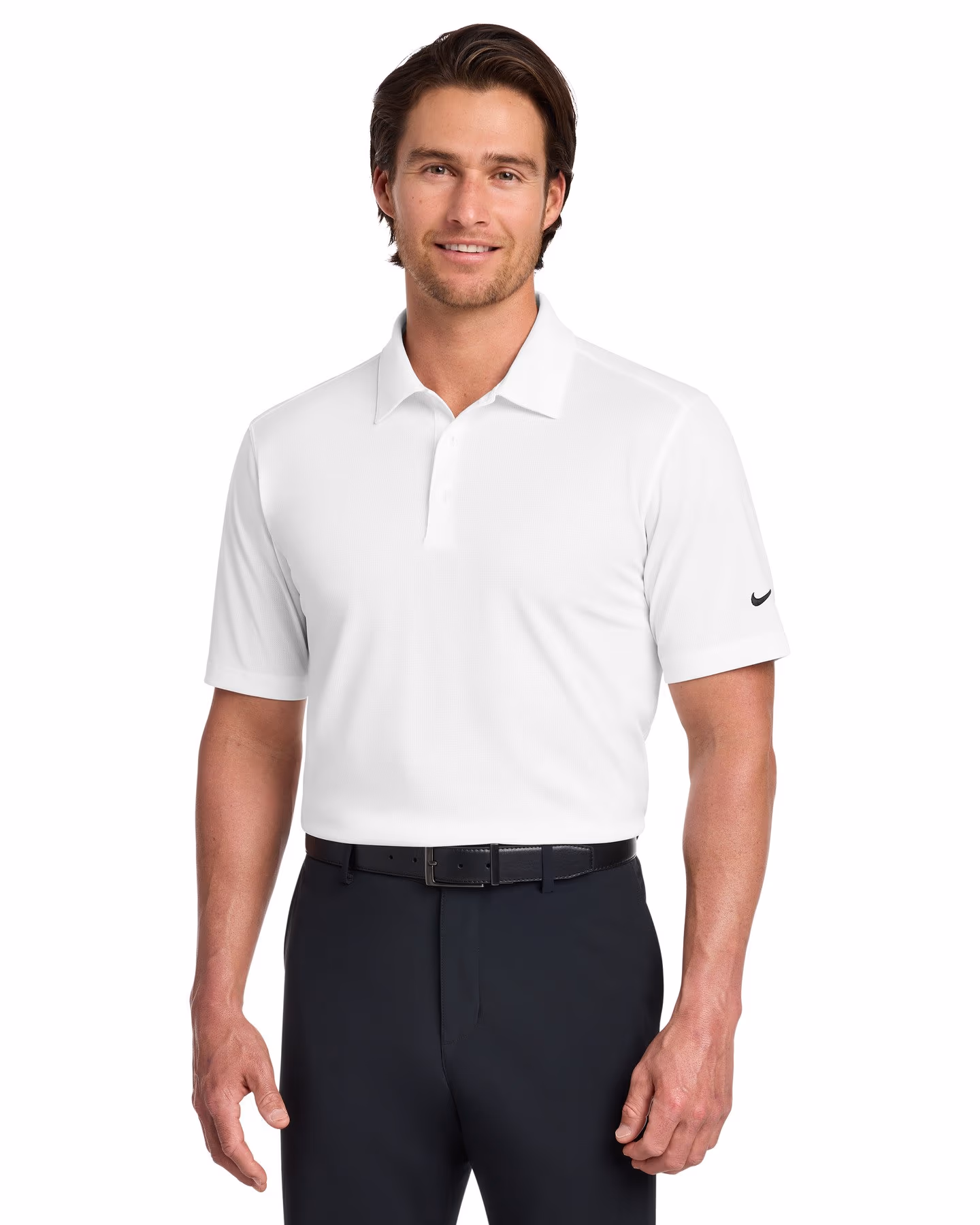 Nike Dri-FIT Vertical Mesh Polo - White front