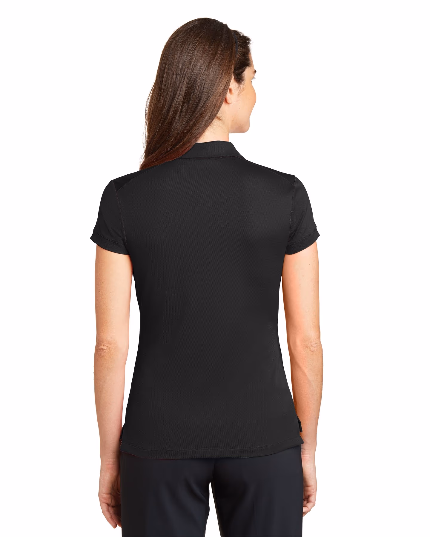 Custom Nike Women's Dri-FIT Solid Icon Pique Modern Fit Polo - Black back