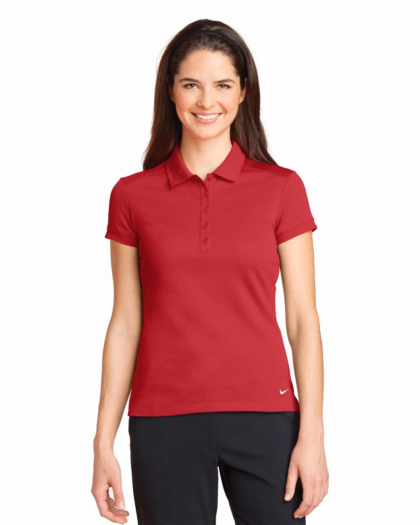 Nike Women's Dri-FIT Solid Icon Pique Modern Fit Polo - Gym Red front