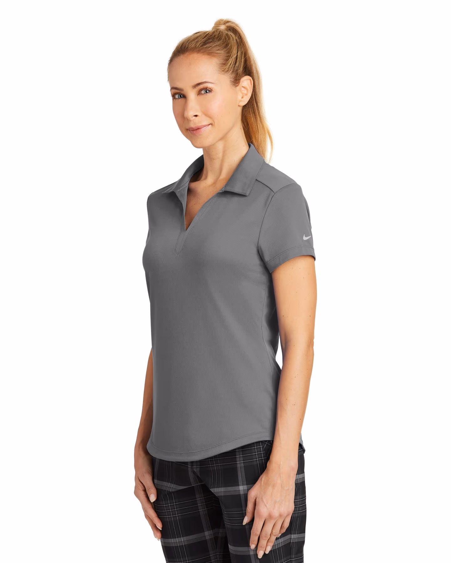 Custom Nike Women's Dri-FIT Legacy Polo - Dark Grey 3q