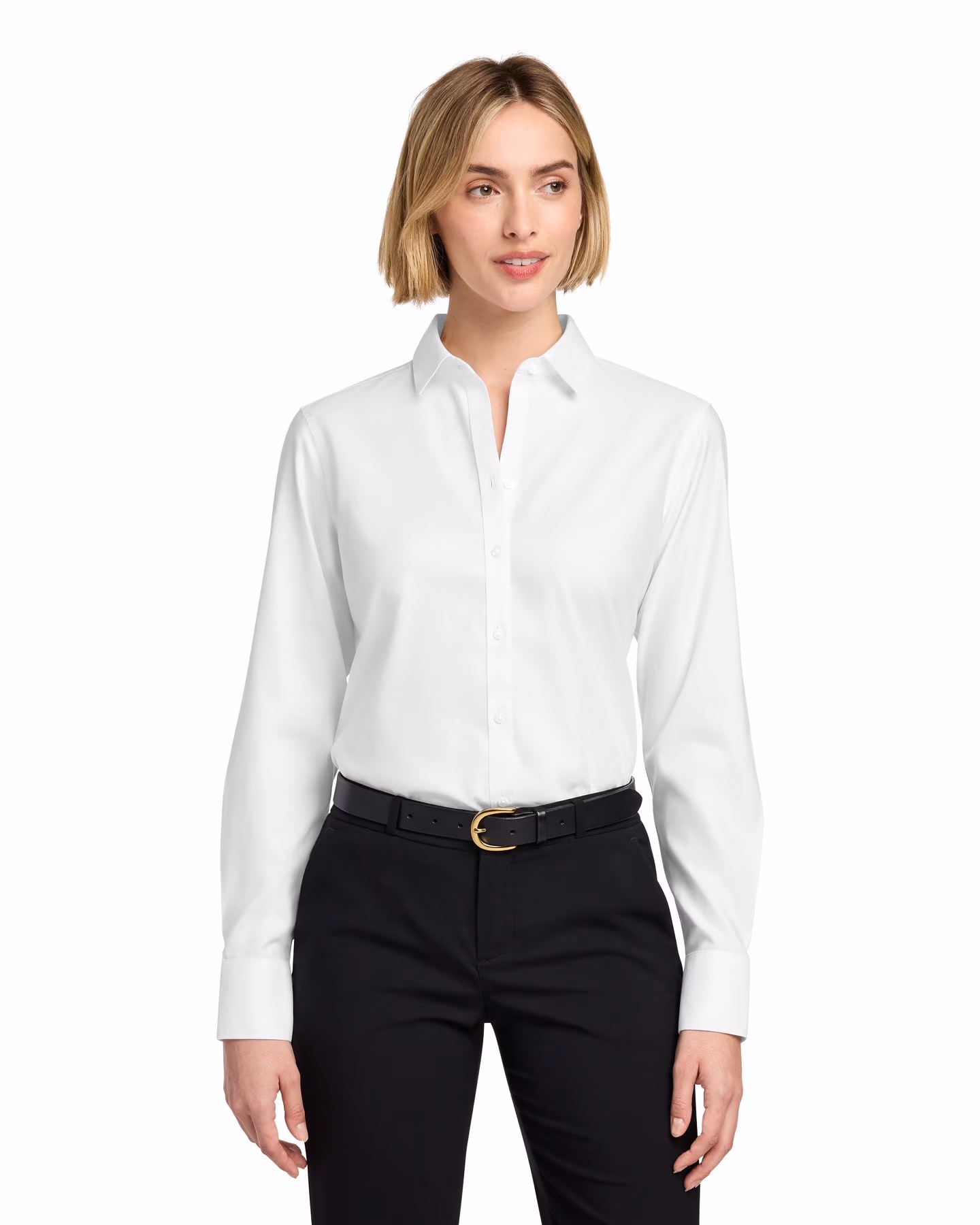 Brooks Brothers Women’s Wrinkle-Free Stretch Nailhead Shirt - White front