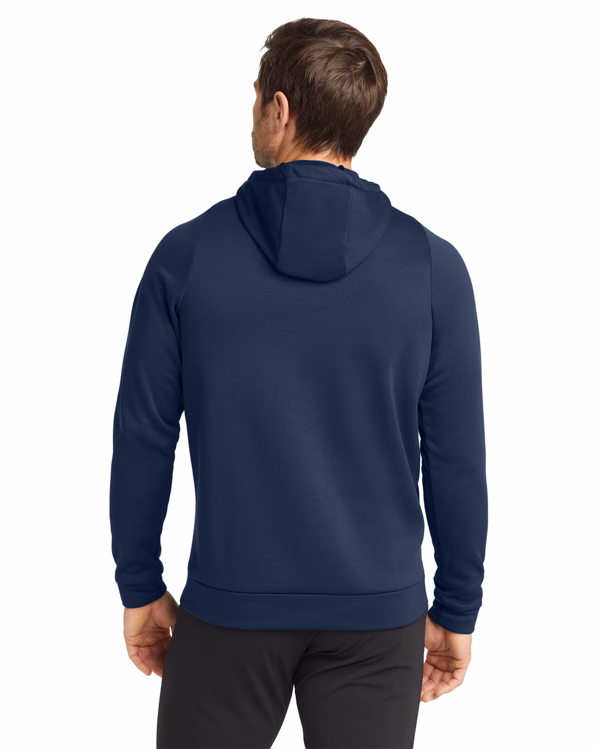 Custom Nike Therma-FIT Pullover Fleece Hoodie, Team Navy, back view