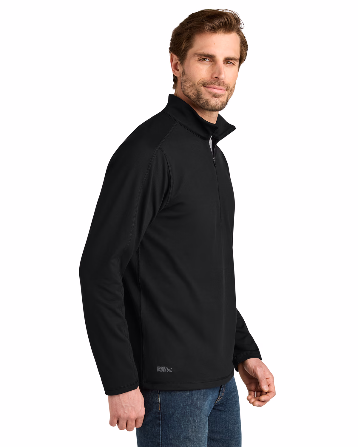 Custom Eddie Bauer Adventurer 1/4-Zip, Deep Black, side view