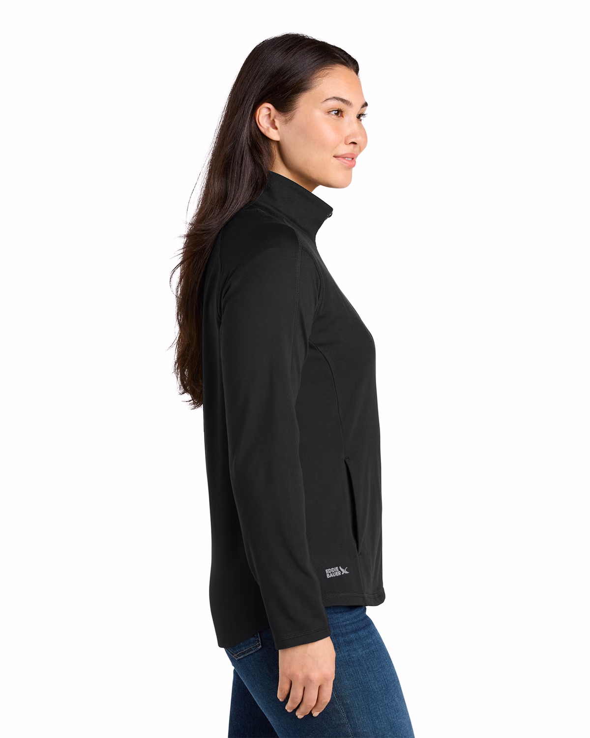 Custom Eddie Bauer Women’s Adventurer Full-Zip, Deep Black, side view