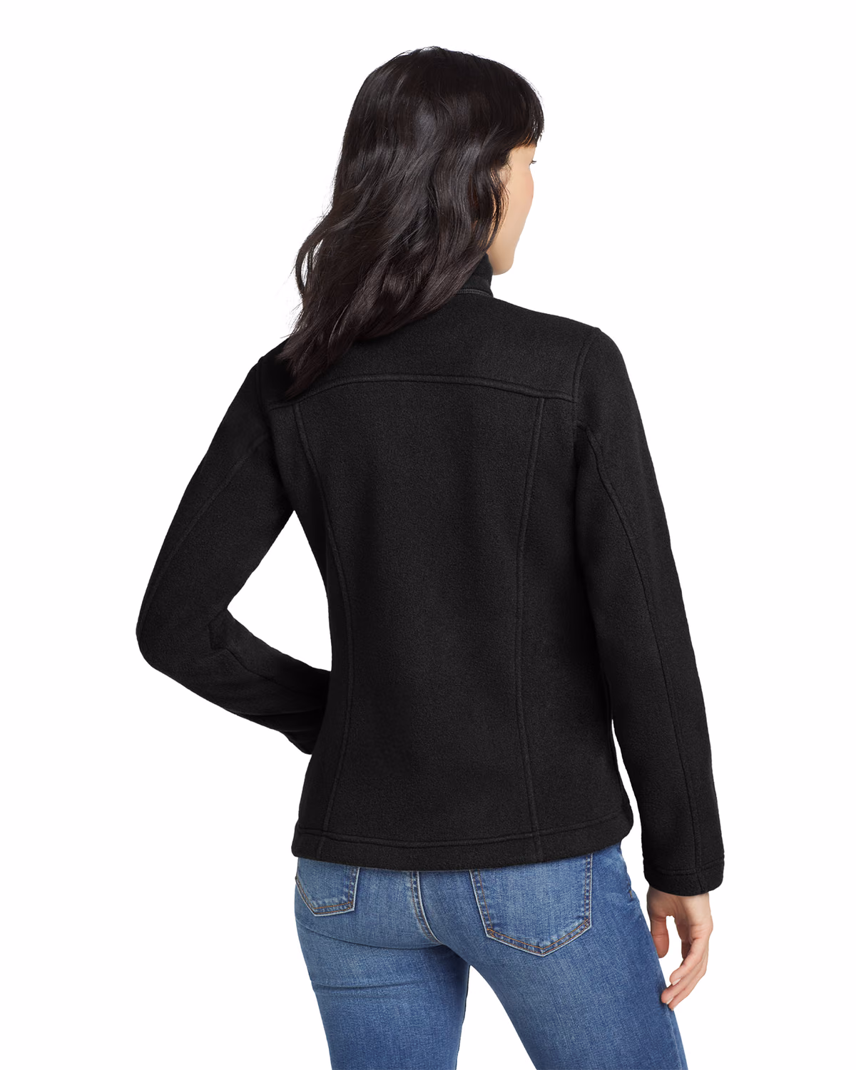 Custom Eddie Bauer Women's Full-Zip Fleece Jacket, Black, back view