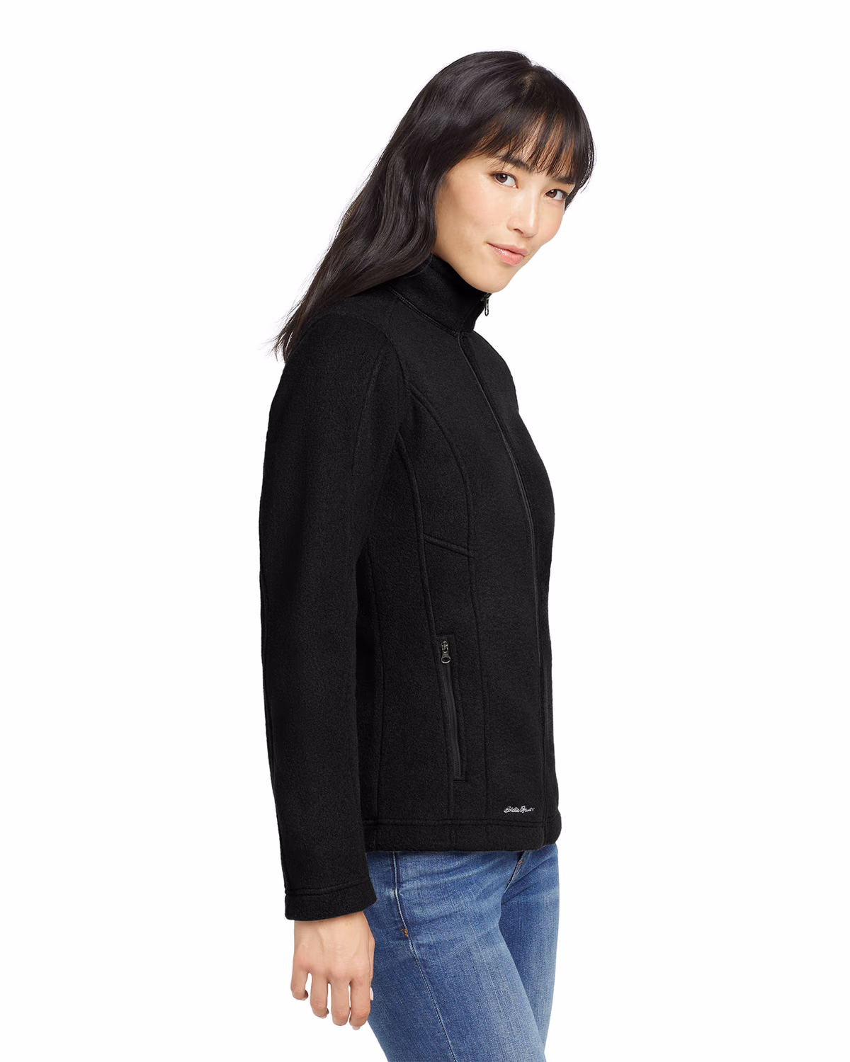 Custom Eddie Bauer Women's Full-Zip Fleece Jacket, Black, side view
