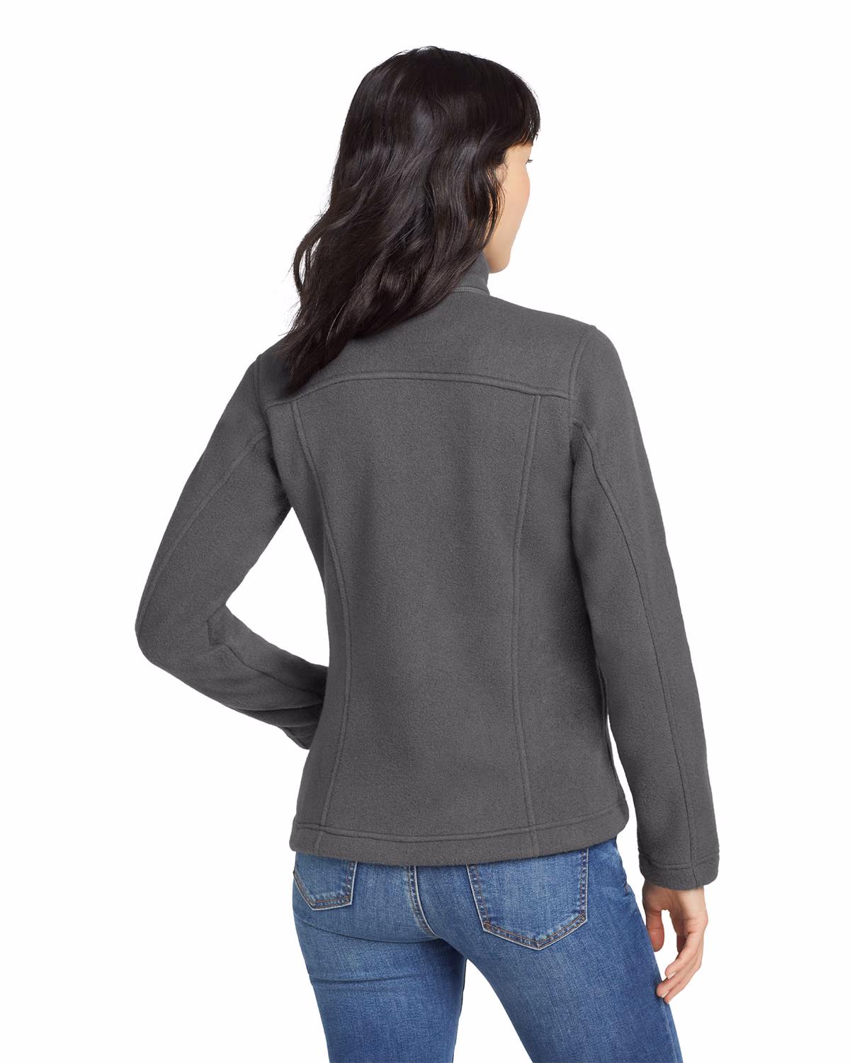 Custom Eddie Bauer Women's Full-Zip Fleece Jacket, Grey Steel, back view
