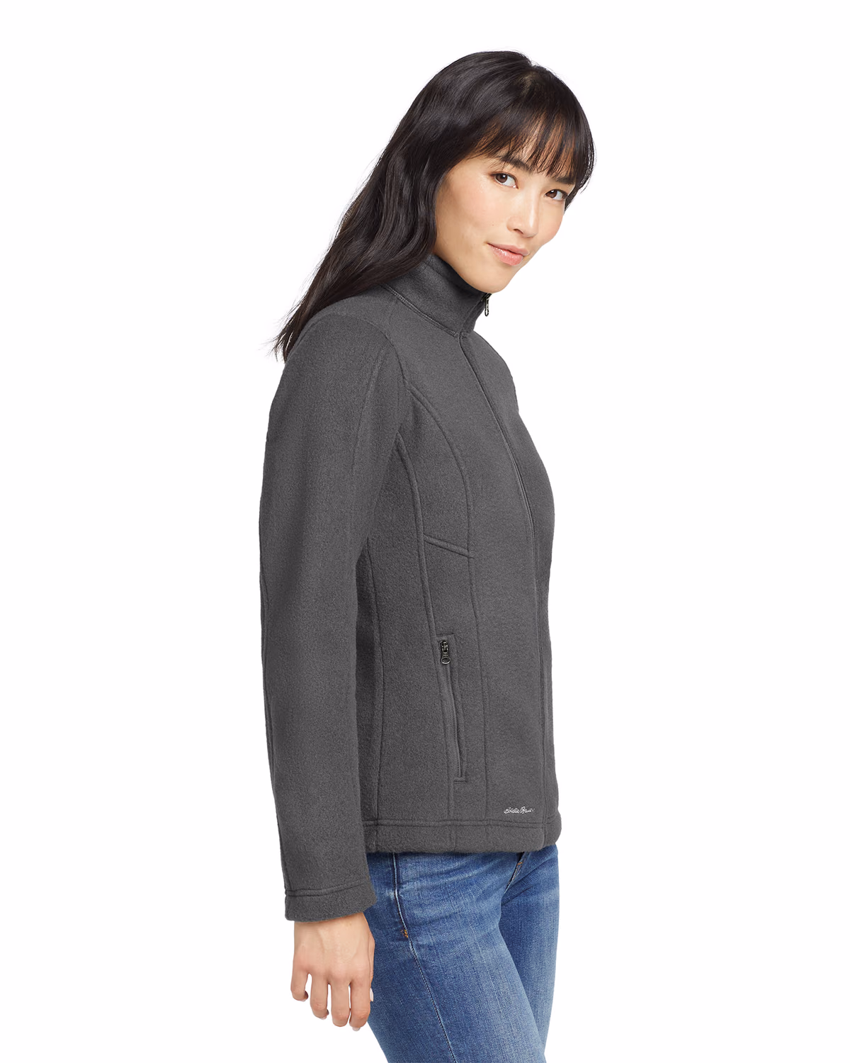 Custom Eddie Bauer Women's Full-Zip Fleece Jacket, Grey Steel, side view