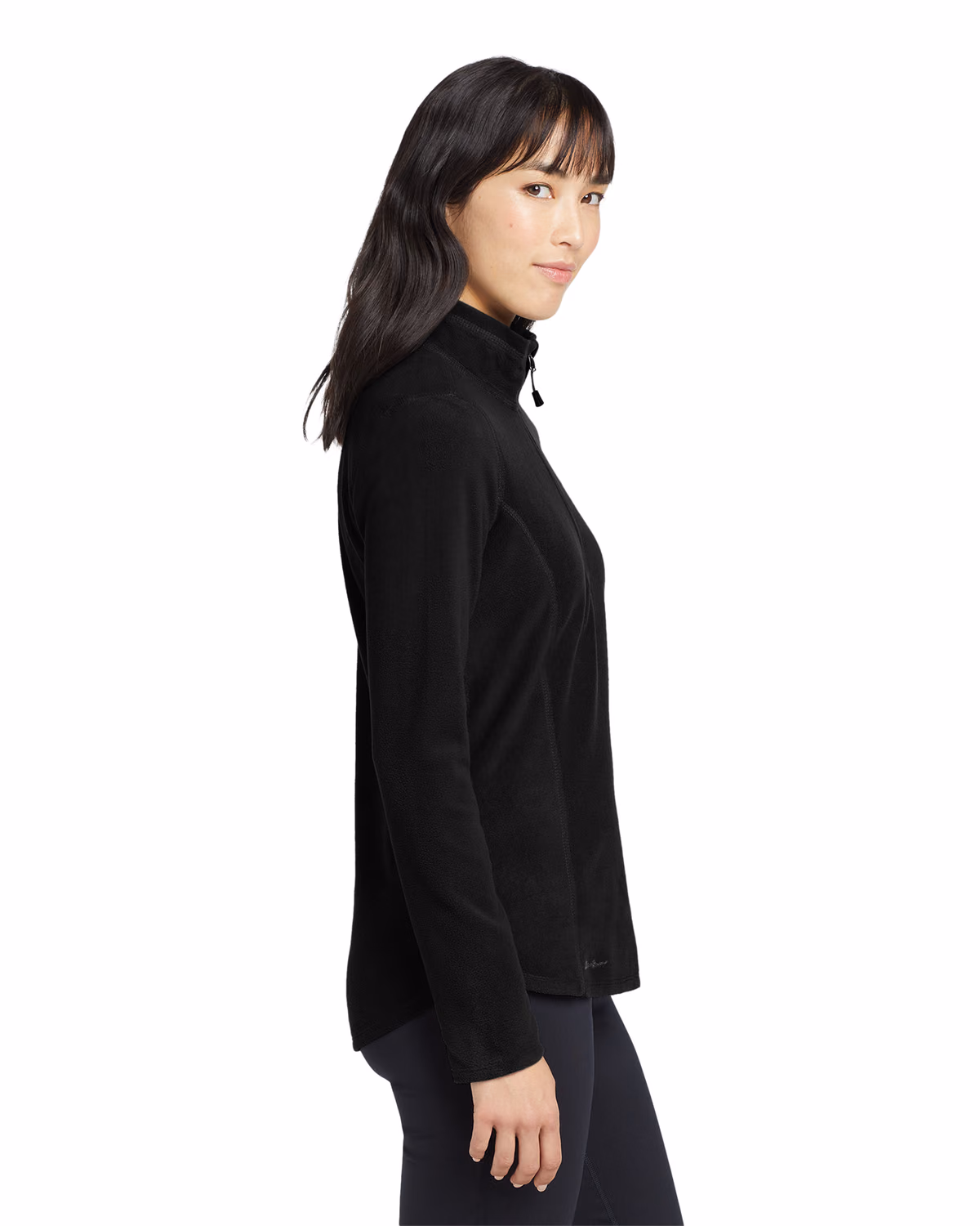 Custom Eddie Bauer Women's 1/2-Zip Microfleece Jacket, Black, side view