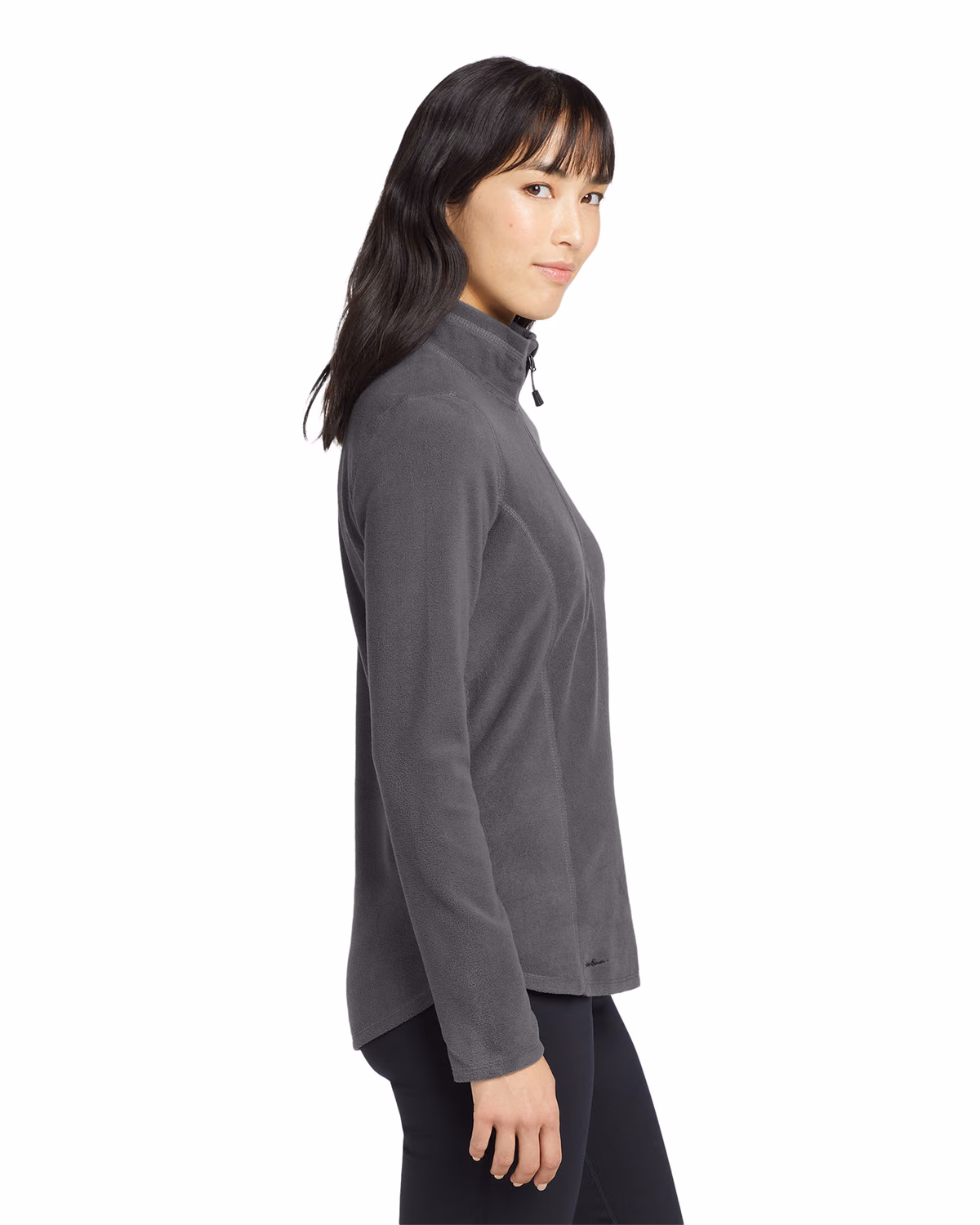 Custom Eddie Bauer Women's 1/2-Zip Microfleece Jacket, Grey Steel, side view