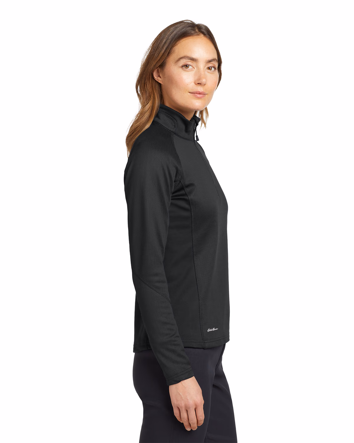 Custom Eddie Bauer Women's 1/2-Zip Performance Fleece, Black, side view