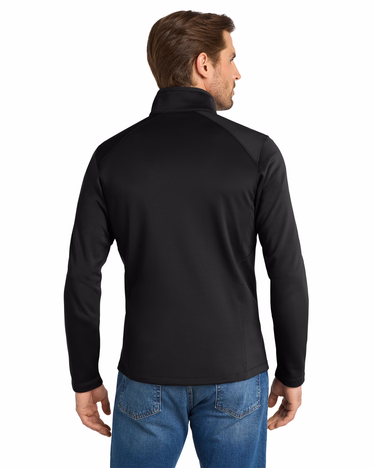 Custom Eddie Bauer Highpoint Fleece Jacket, Black, back view