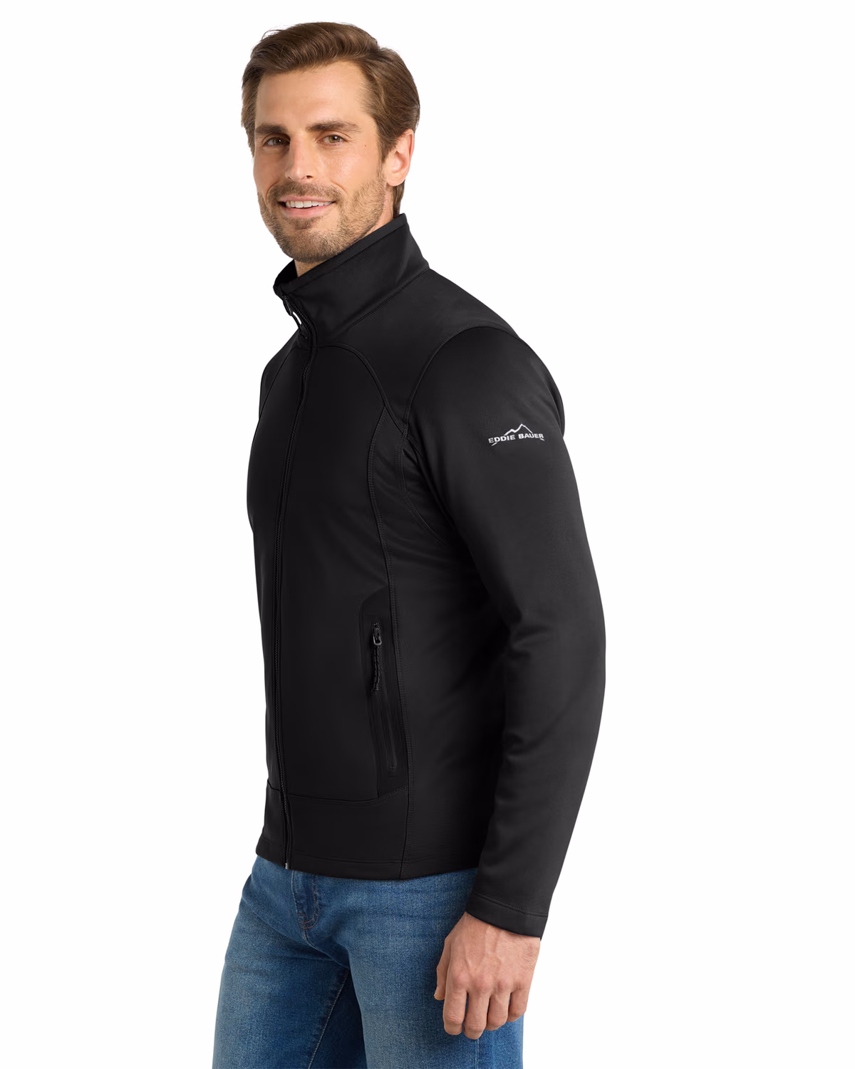 Custom Eddie Bauer Highpoint Fleece Jacket, Black, side view