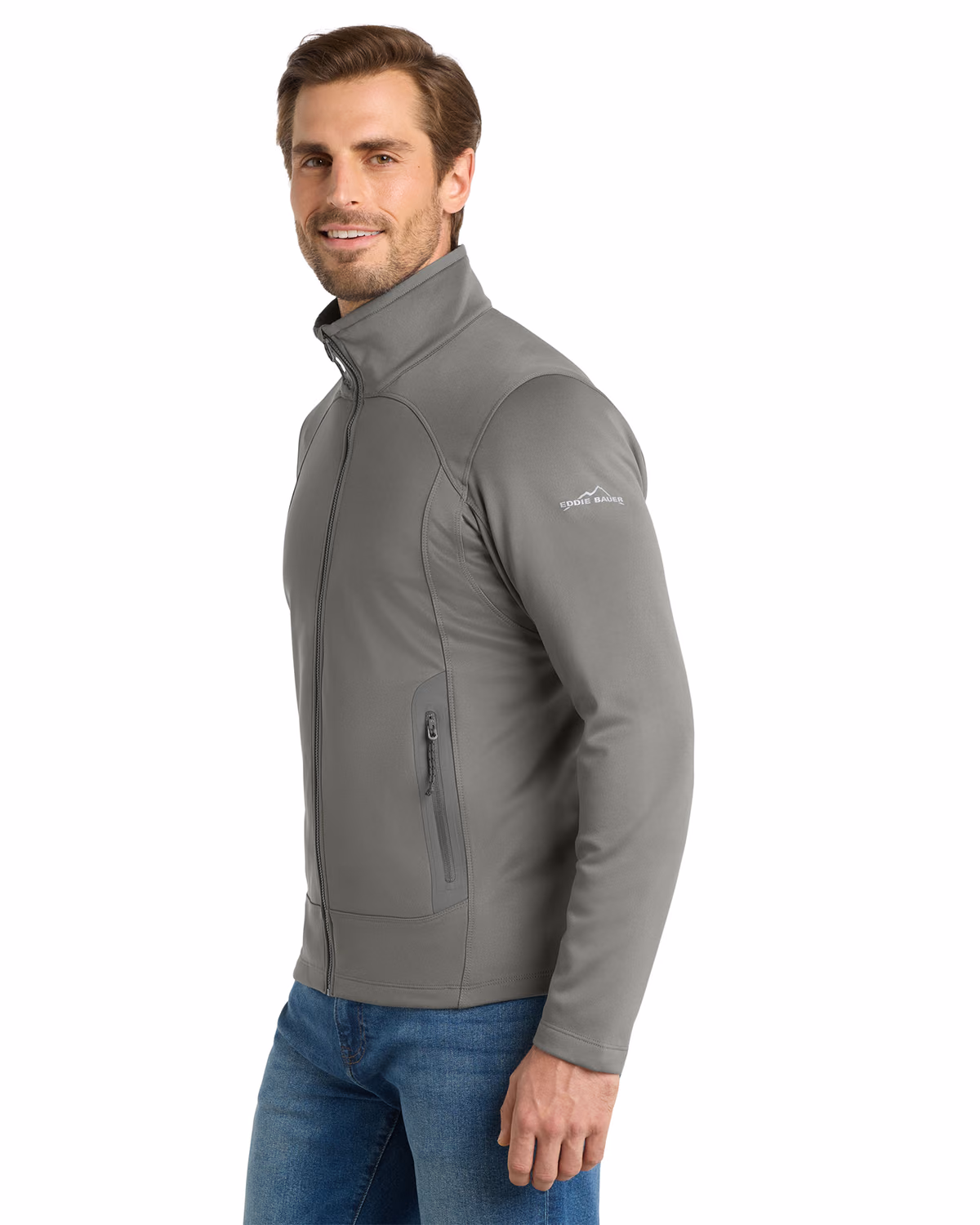 Custom Eddie Bauer Highpoint Fleece Jacket, Metal Grey, side view