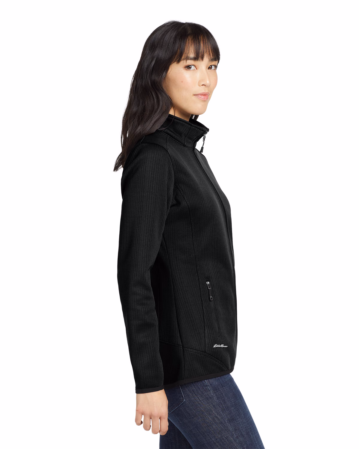 Custom Eddie Bauer Women's Dash Full-Zip Fleece Jacket, Black, side view