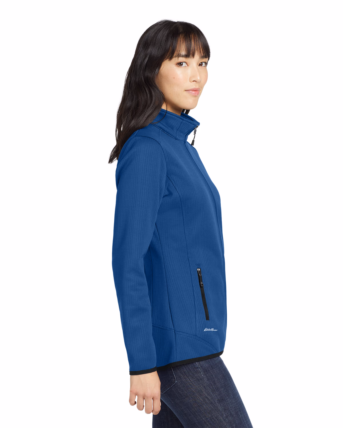 Custom Eddie Bauer Women's Dash Full-Zip Fleece Jacket, Cobalt Blue, side view