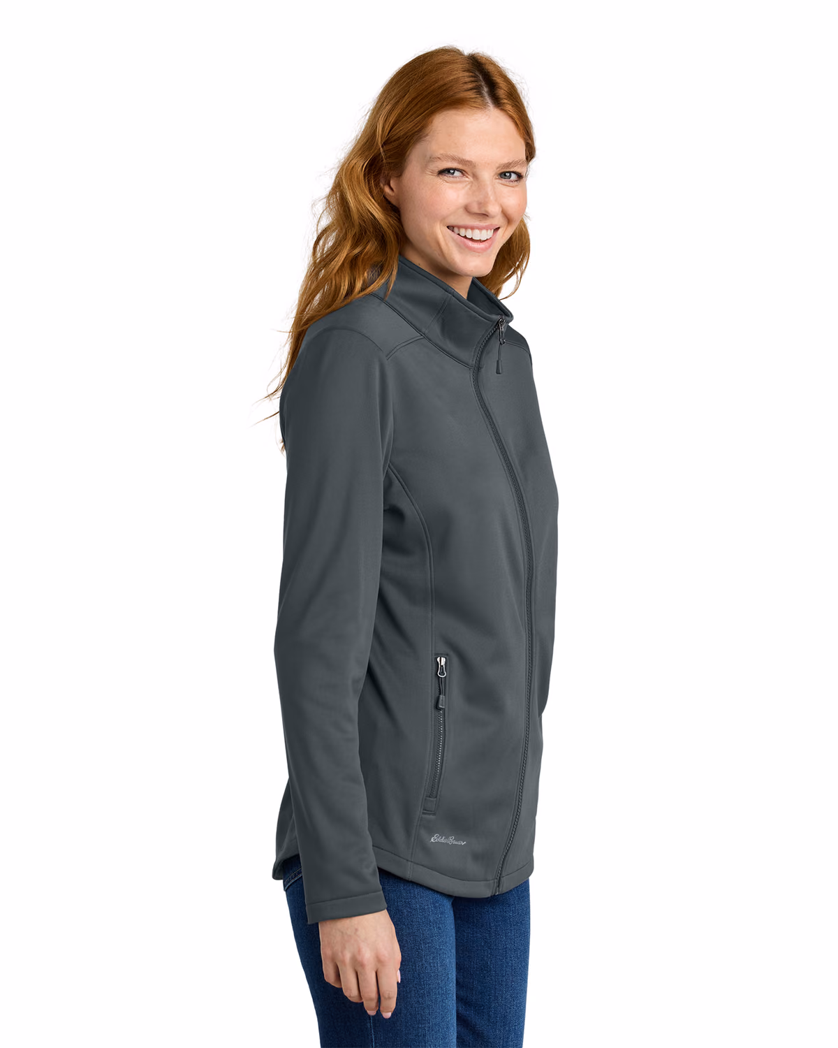 Custom Eddie Bauer Women’s Smooth Mid Layer Fleece Full-Zip, Iron Gate, side view