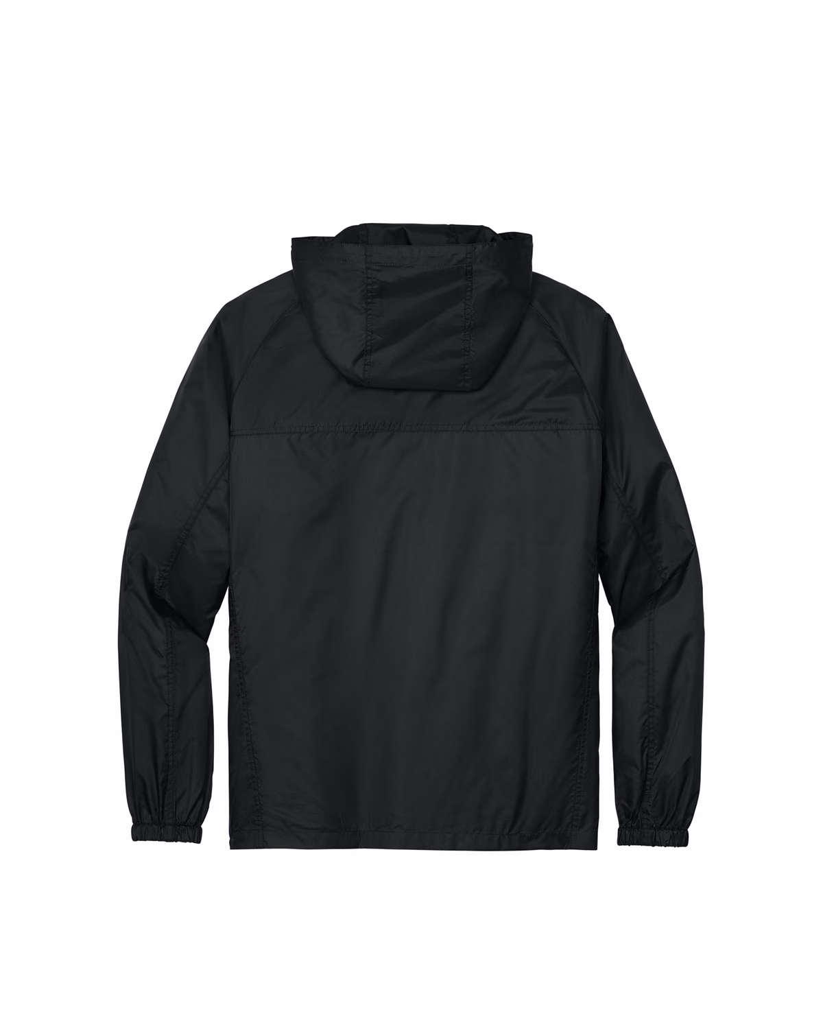Custom Eddie Bauer Packable Wind Jacket, Black, back view