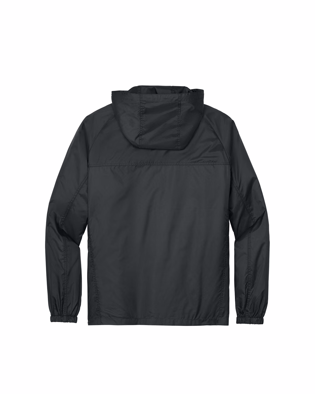 Custom Eddie Bauer Packable Wind Jacket, Grey Steel, back view