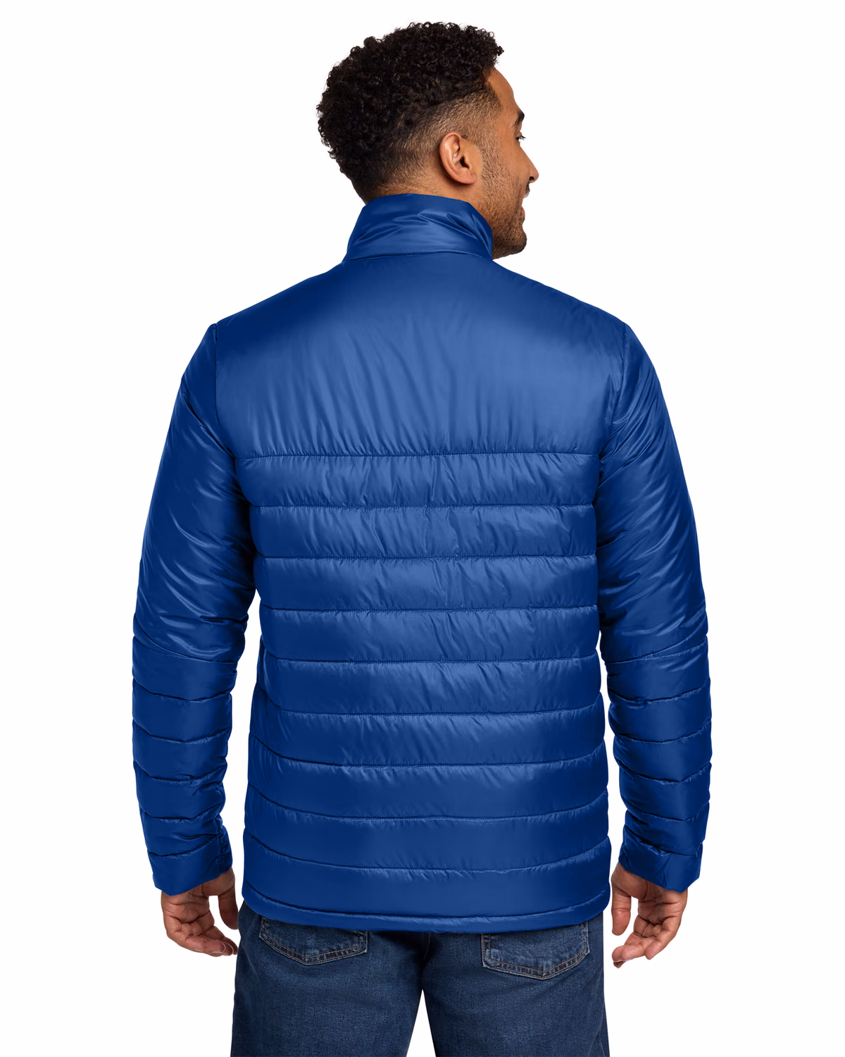 Custom Eddie Bauer Quilted Jacket, Cobalt Blue, back view