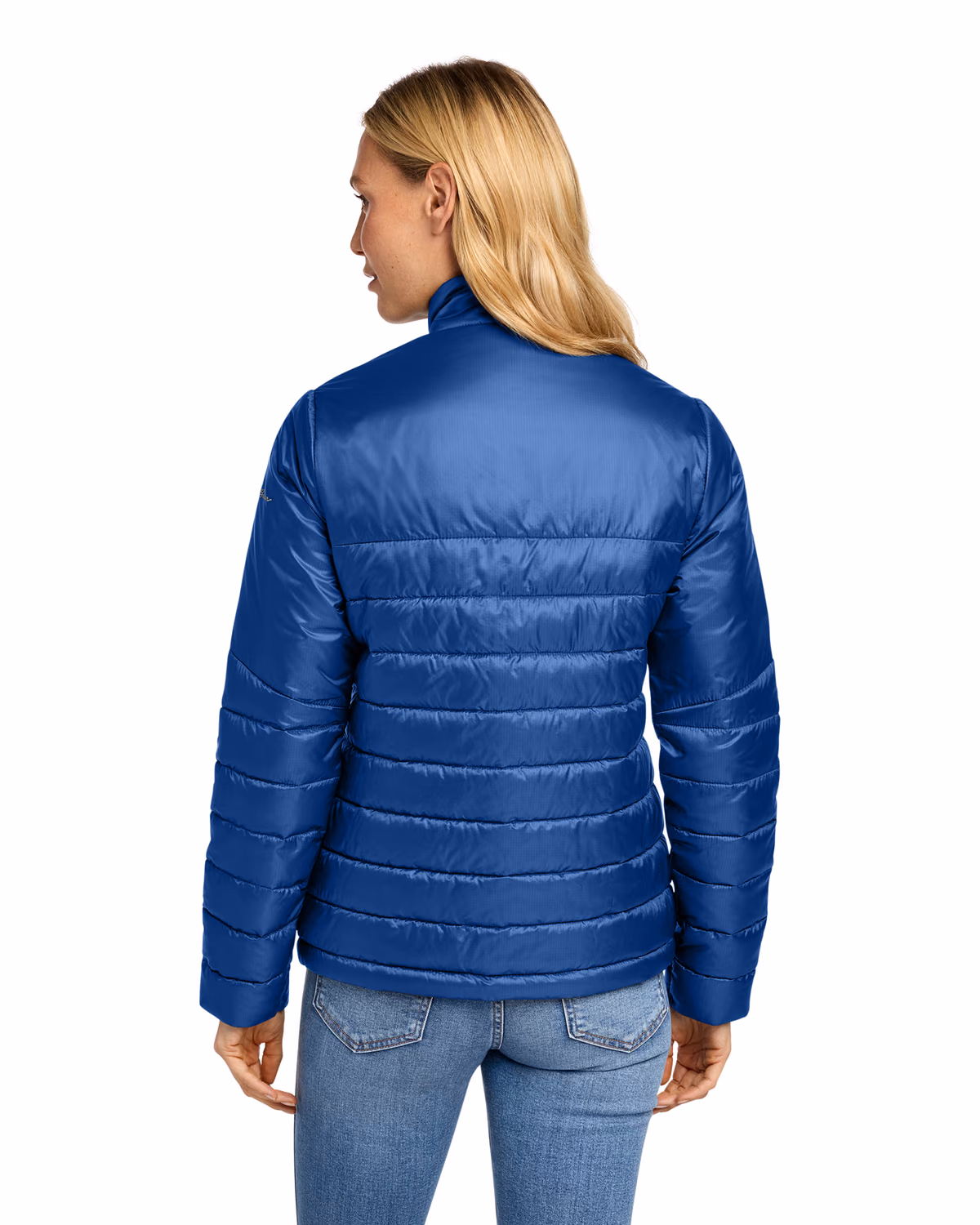 Custom Eddie Bauer Women's Quilted Jacket, Cobalt Blue, back view