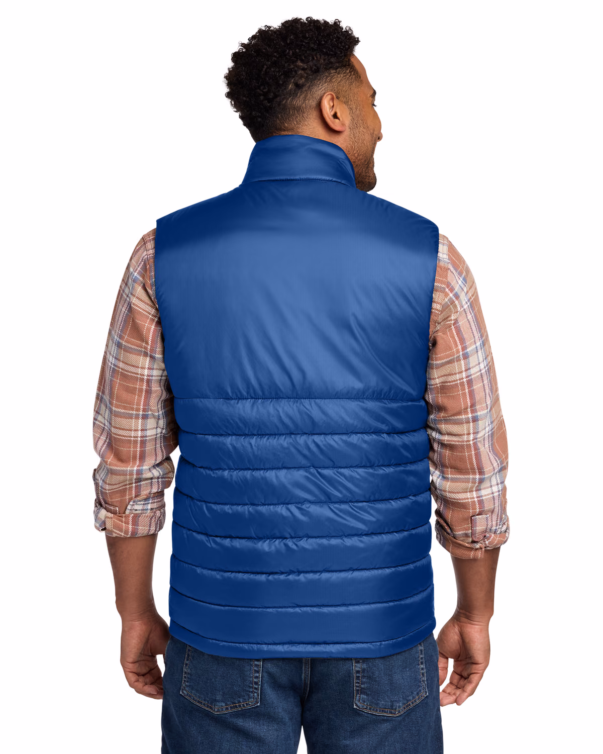 Custom Eddie Bauer Quilted Vest, Cobalt Blue, back view