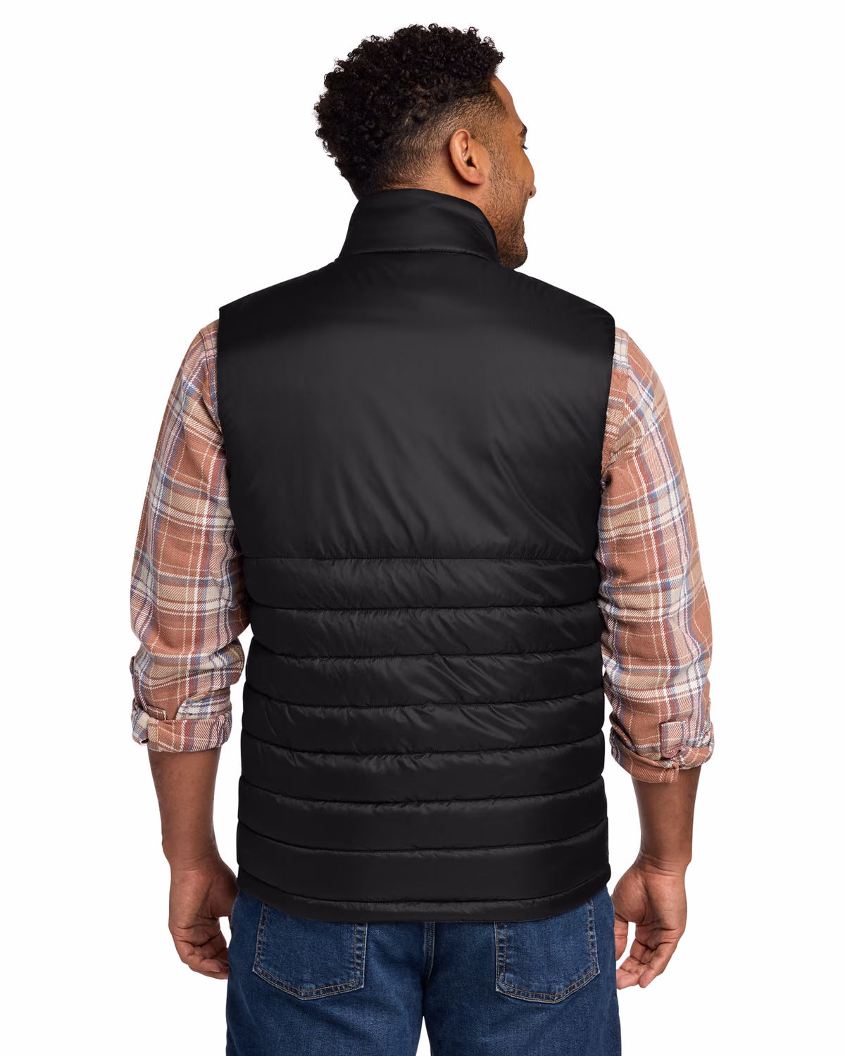 Custom Eddie Bauer Quilted Vest, Deep Black, back view