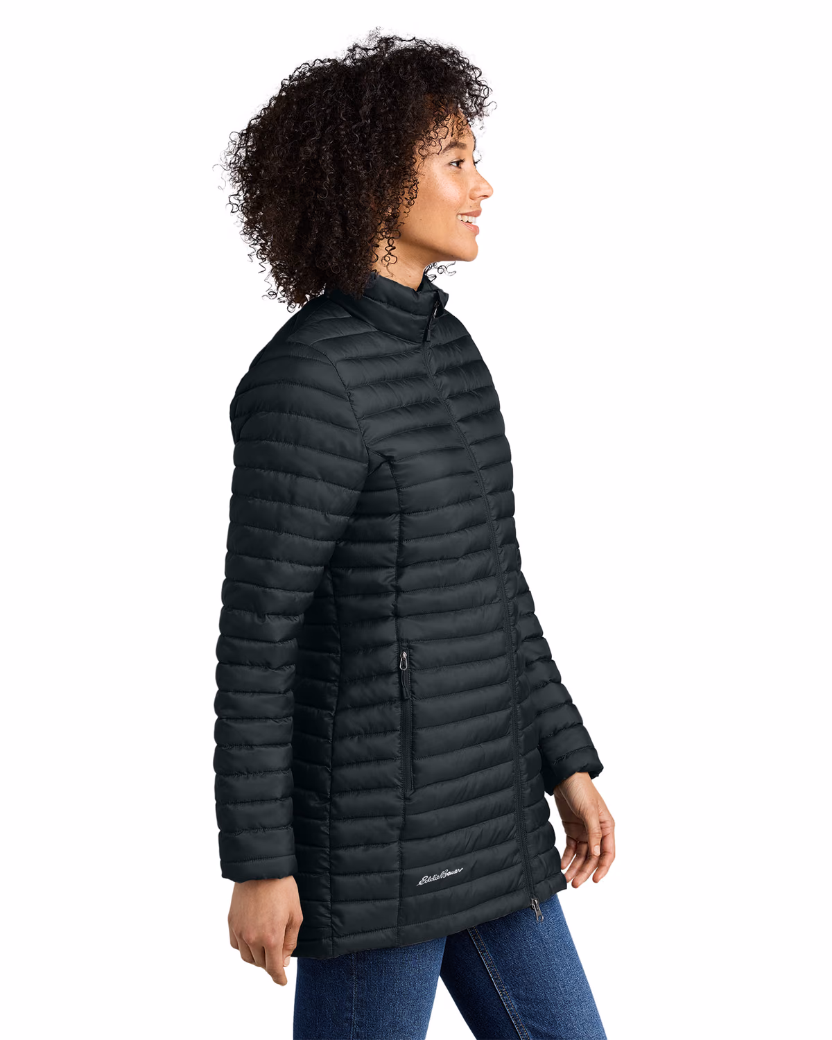 Custom Eddie Bauer Women’s Packable Quilted Full-Zip, Black, side view