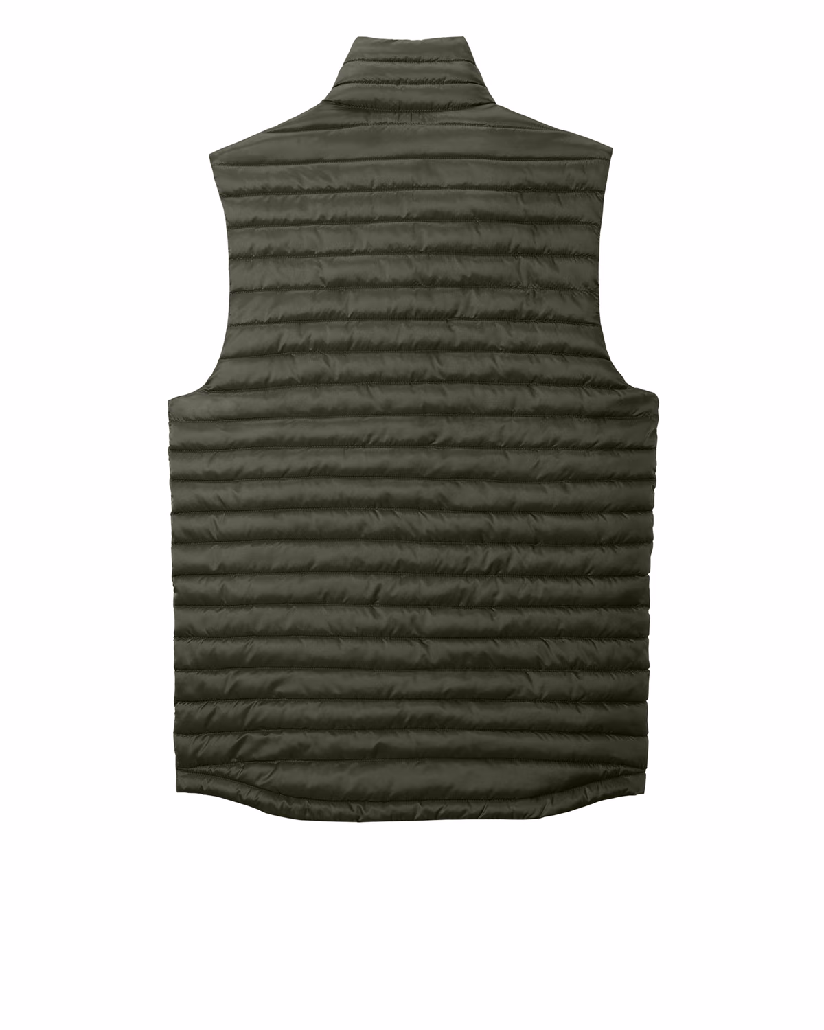 Custom Eddie Bauer Packable Quilted Vest, Olive Green, back view
