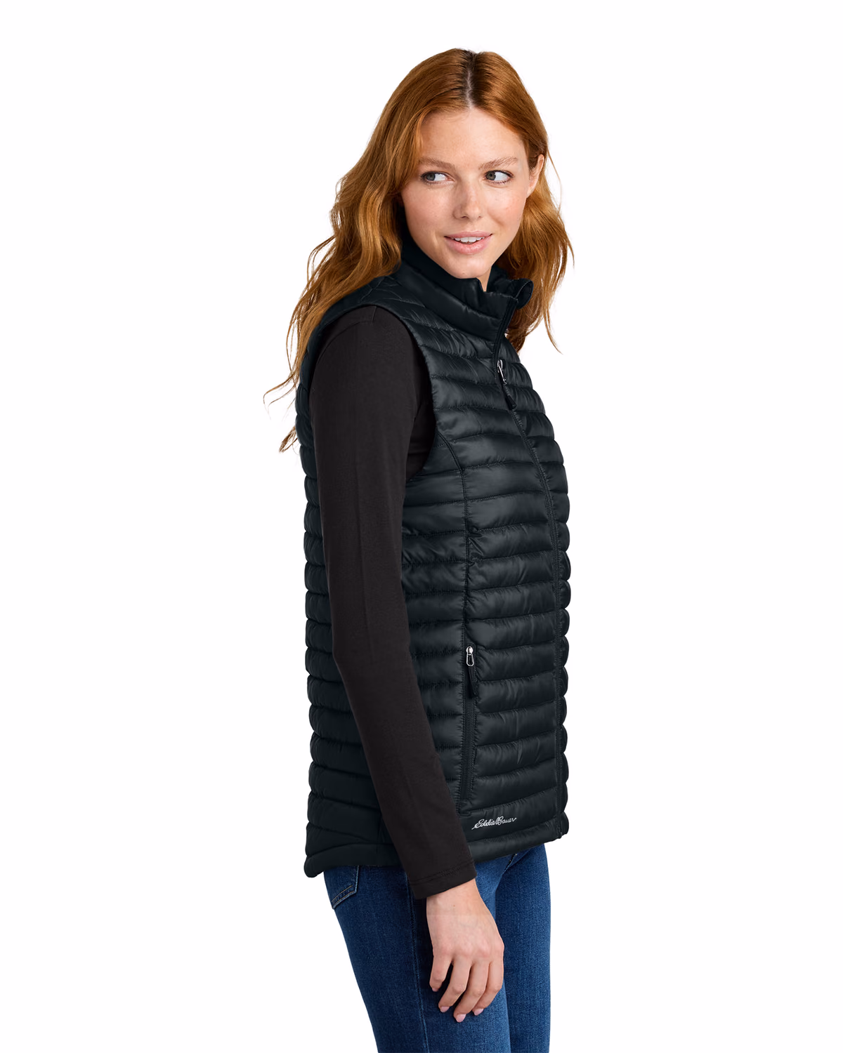 Custom Eddie Bauer Women’s Packable Quilted Vest, Black, side view