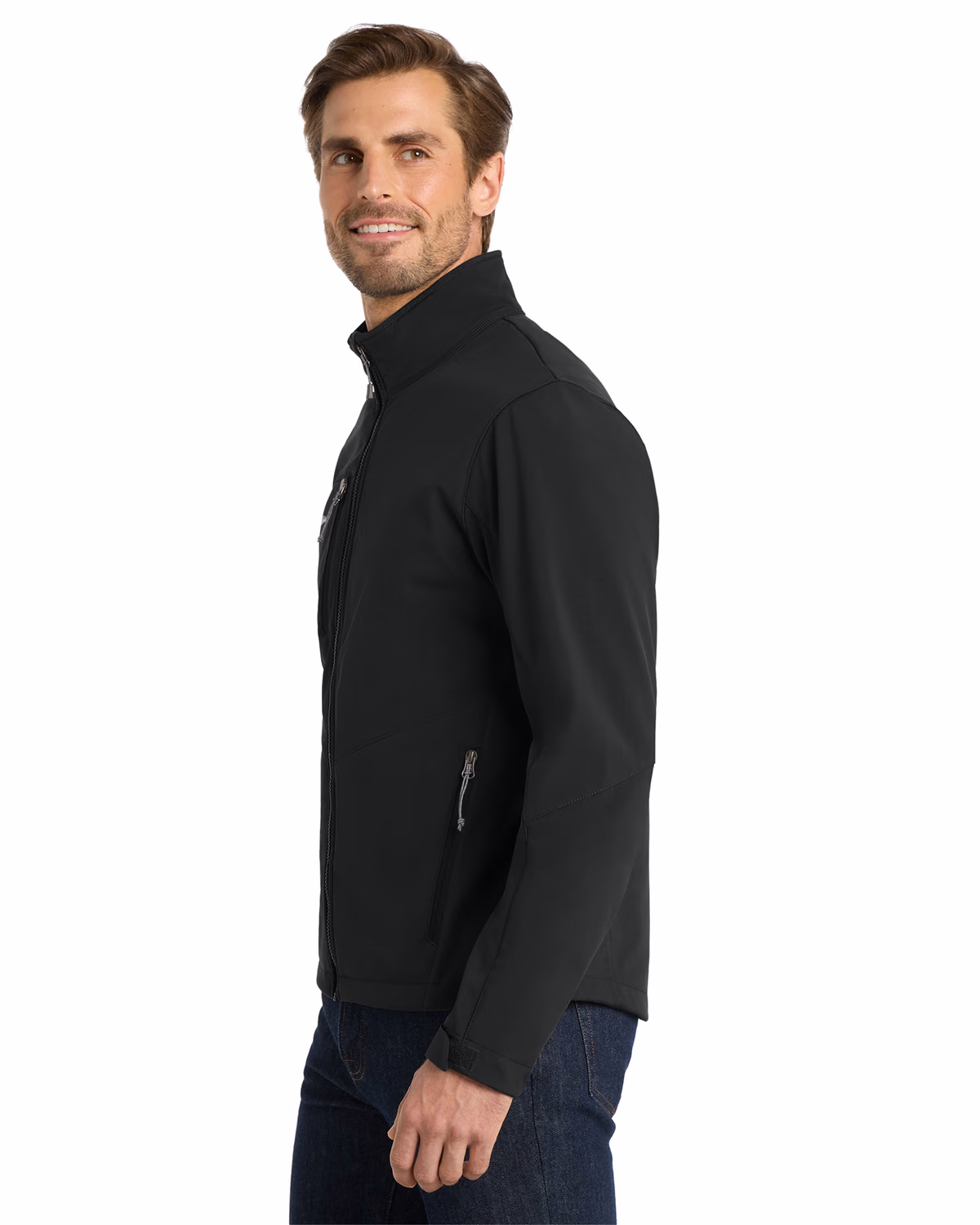 Custom Eddie Bauer Soft Shell Jacket, Black, side view