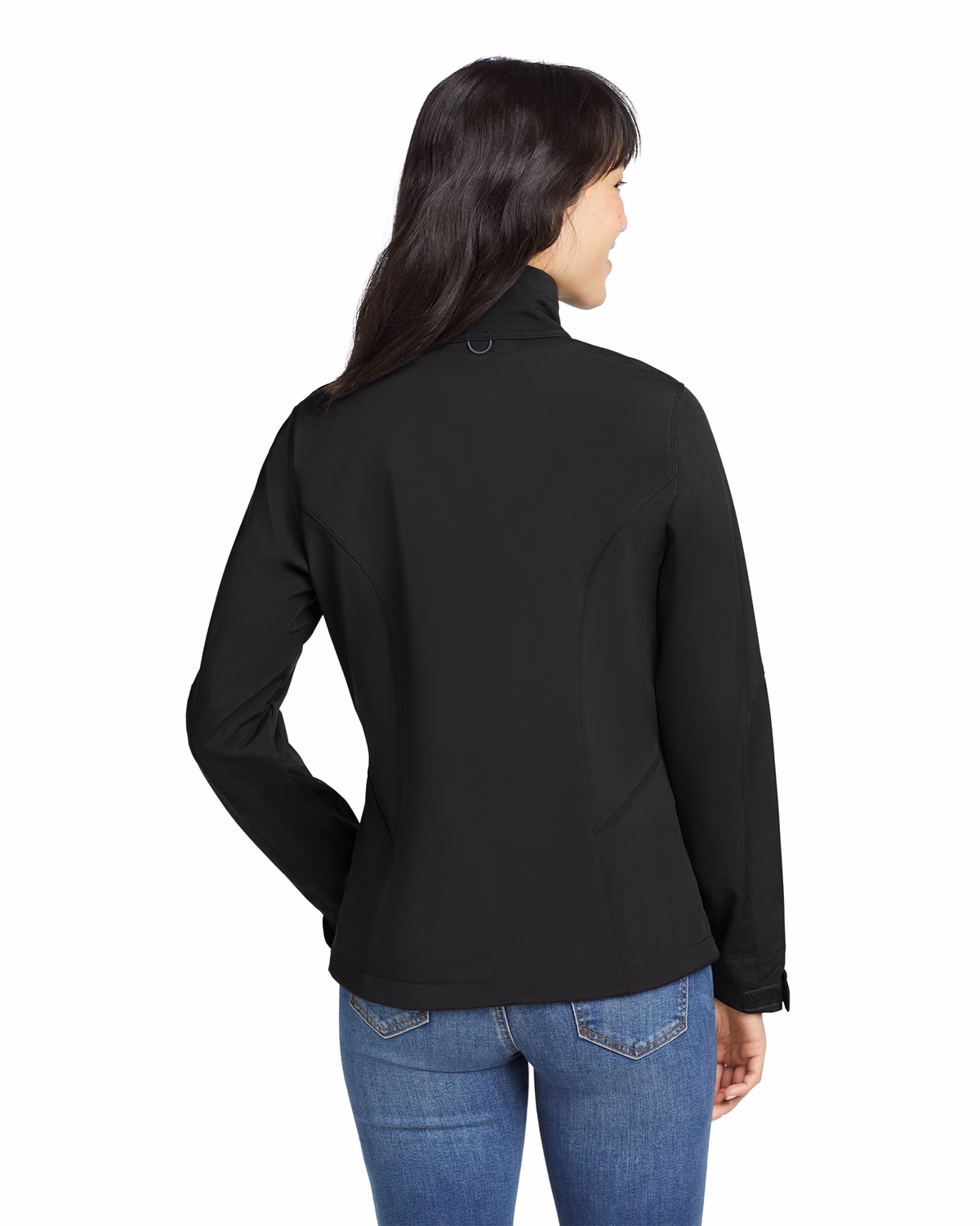 Custom Eddie Bauer Women's Soft Shell Jacket, Black, back view