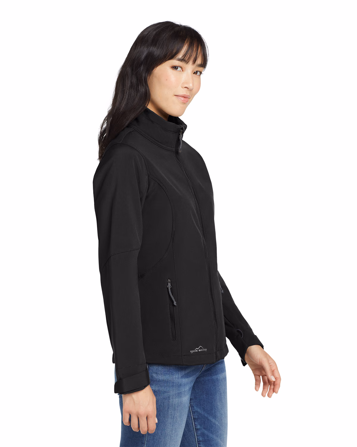 Custom Eddie Bauer Women's Soft Shell Jacket, Black, side view