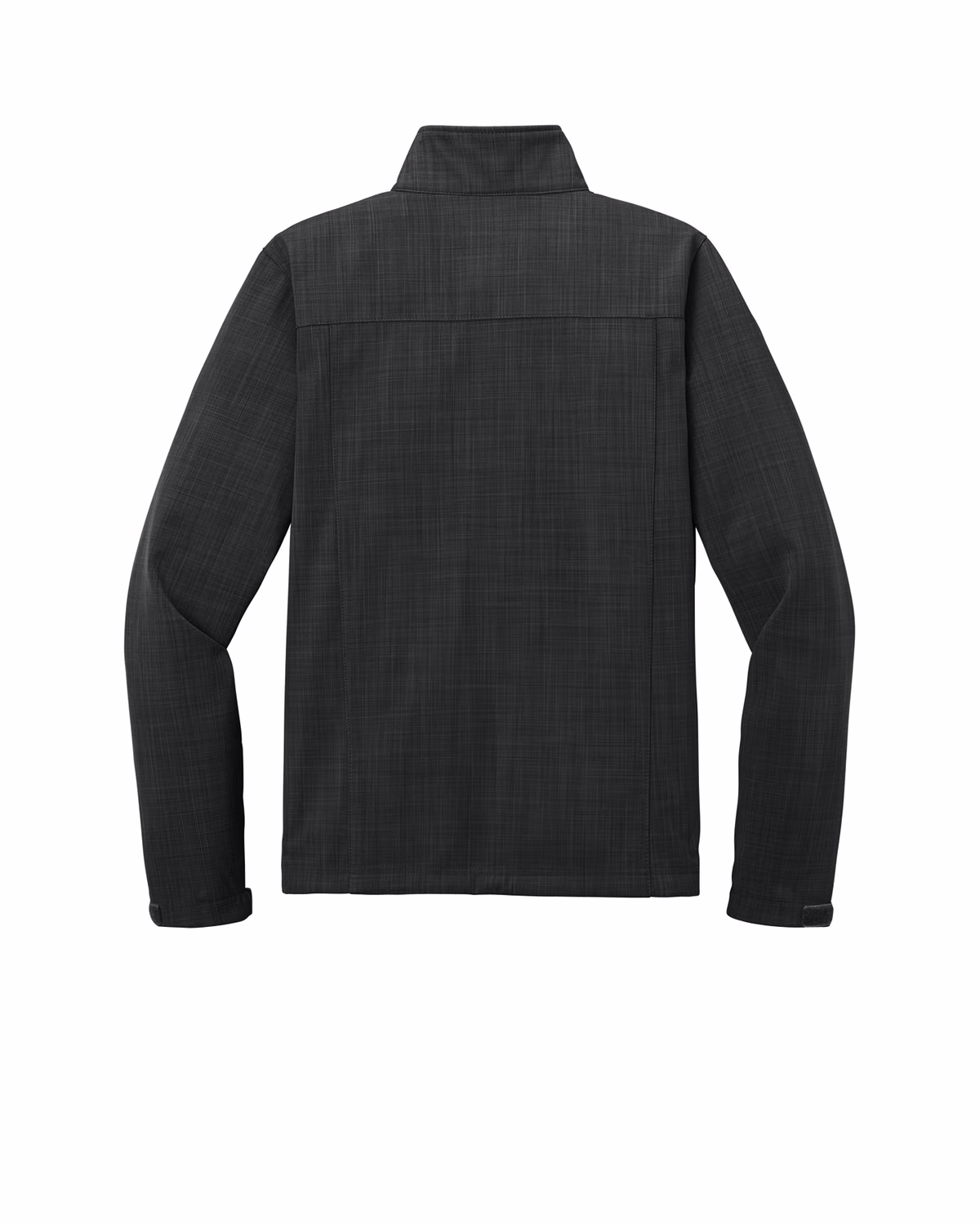 Custom Eddie Bauer Shaded Crosshatch Soft Shell Jacket, Black, back view