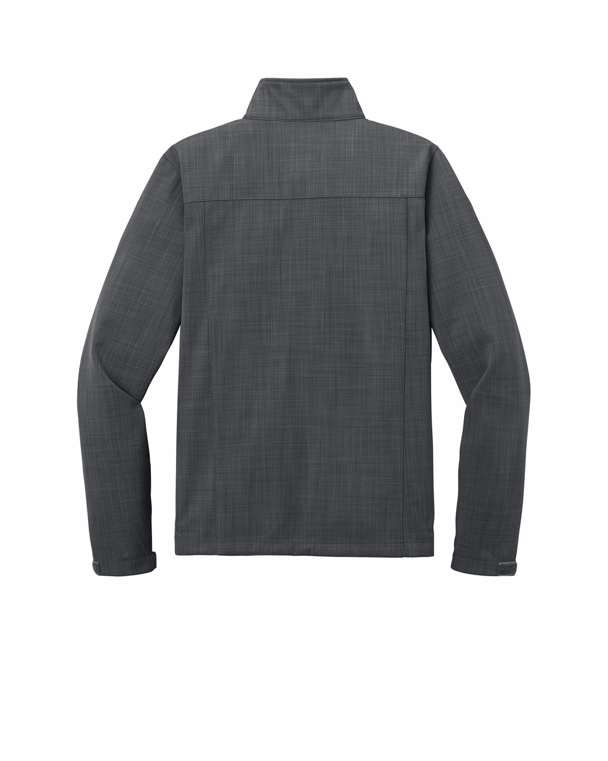 Custom Eddie Bauer Shaded Crosshatch Soft Shell Jacket, Grey, back view