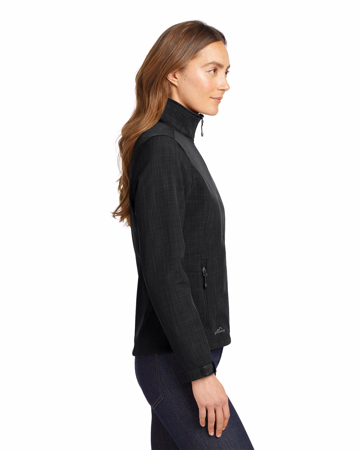 Custom Eddie Bauer Women's Shaded Crosshatch Soft Shell Jacket, Black, side view