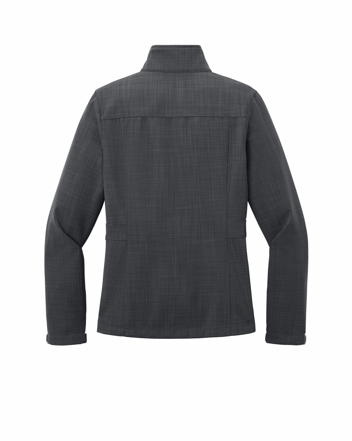 Custom Eddie Bauer Women's Shaded Crosshatch Soft Shell Jacket, Grey, back view