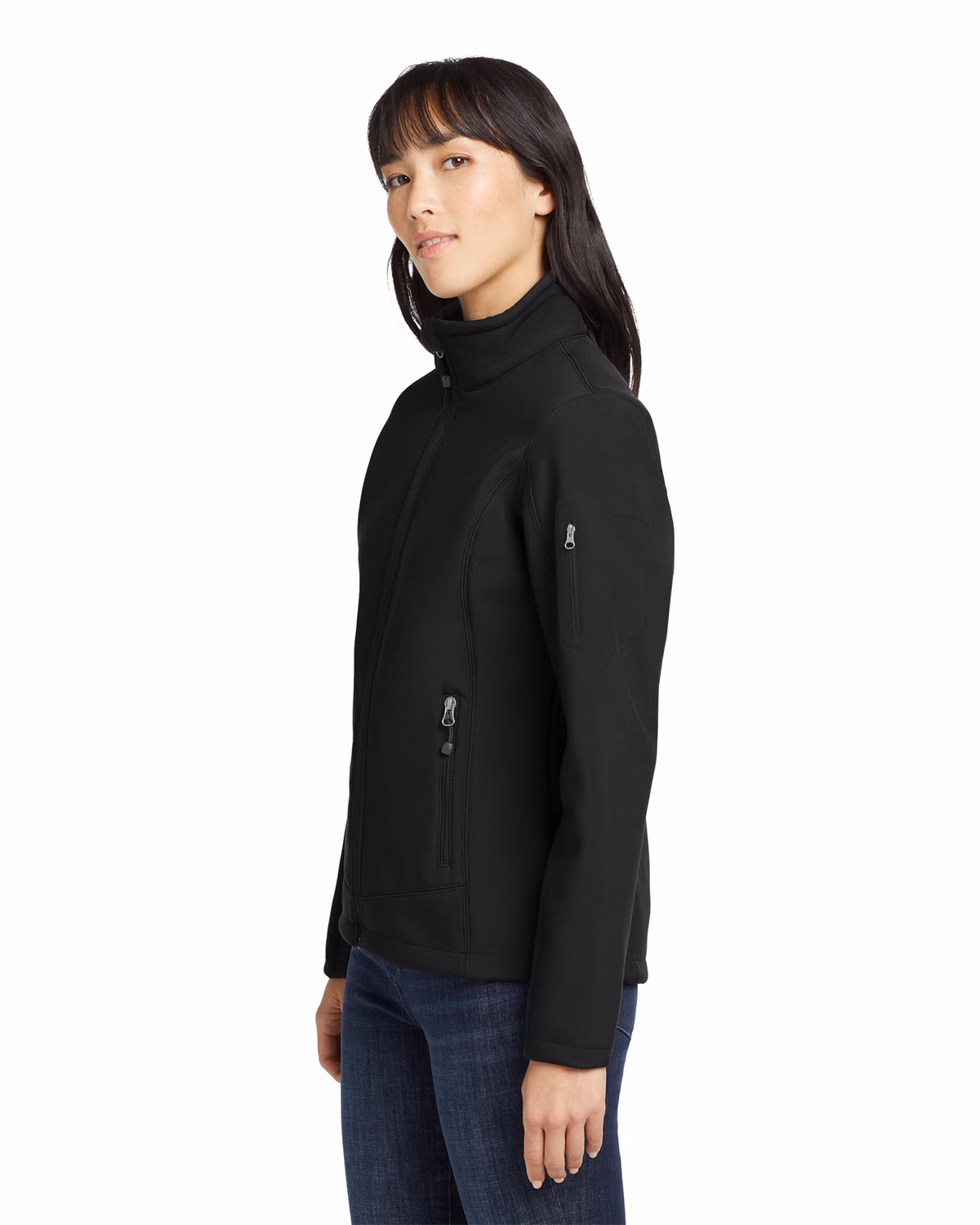 Custom Eddie Bauer Women's Rugged Ripstop Soft Shell Jacket, Black, side view