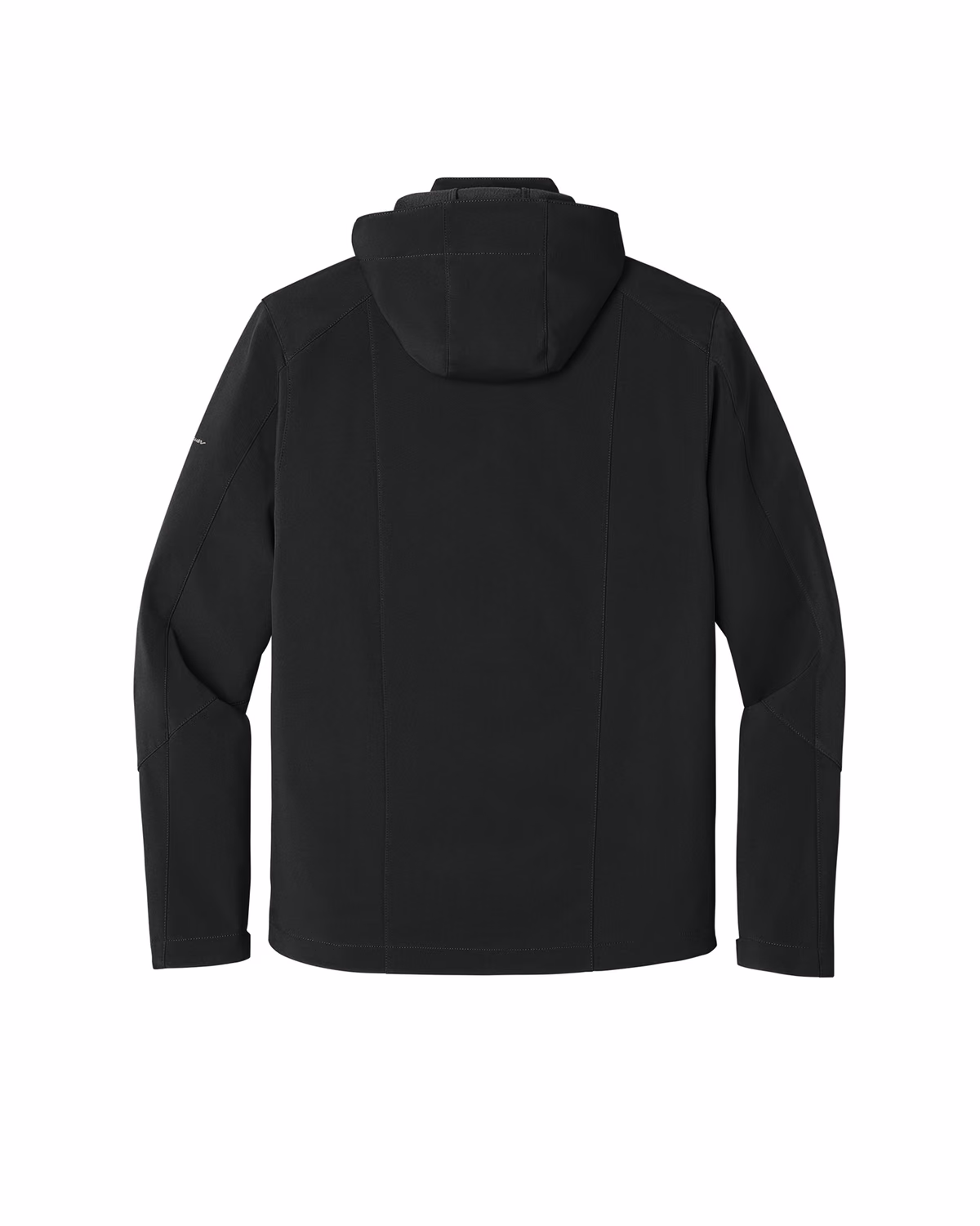 Custom Eddie Bauer Hooded Soft Shell Parka, Black, back view