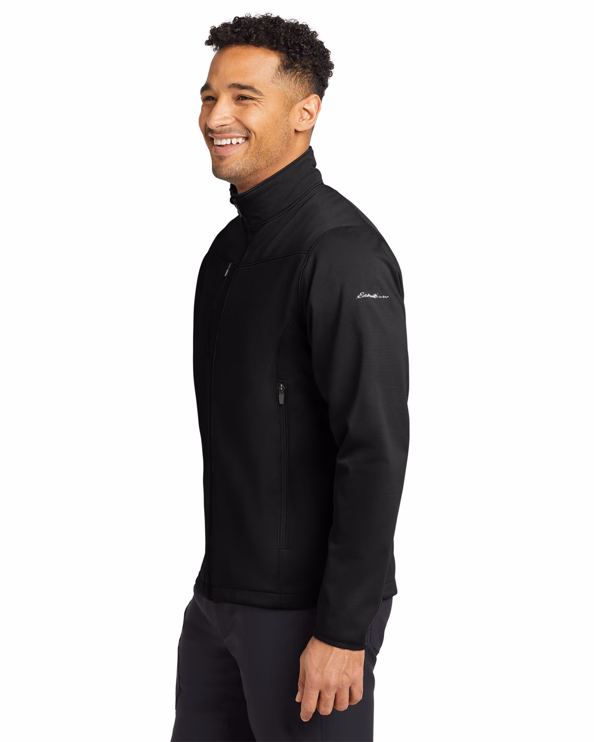 Custom Eddie Bauer Weather-Resist Soft Shell Jacket, Black, side view