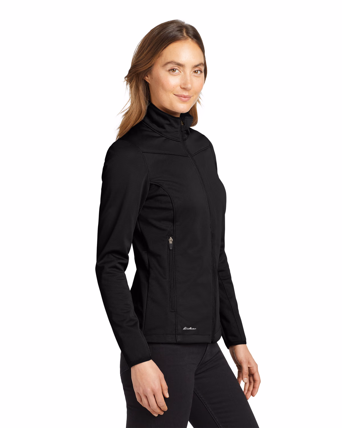 Custom Eddie Bauer Women's Weather-Resist Soft Shell Jacket, Black, side view