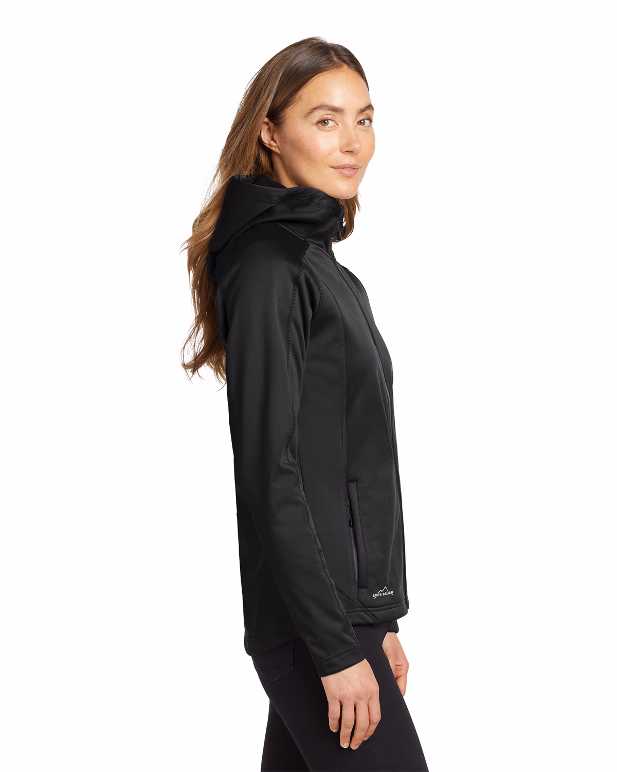Custom Eddie Bauer Women's Trail Soft Shell Jacket, Black/ Black, side view