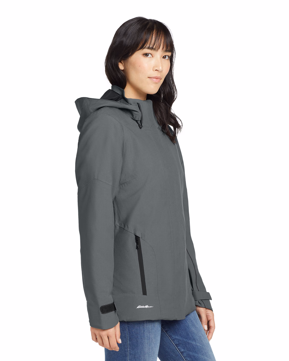 Custom Eddie Bauer Women's WeatherEdge Plus Insulated Jacket, Metal Grey, side view