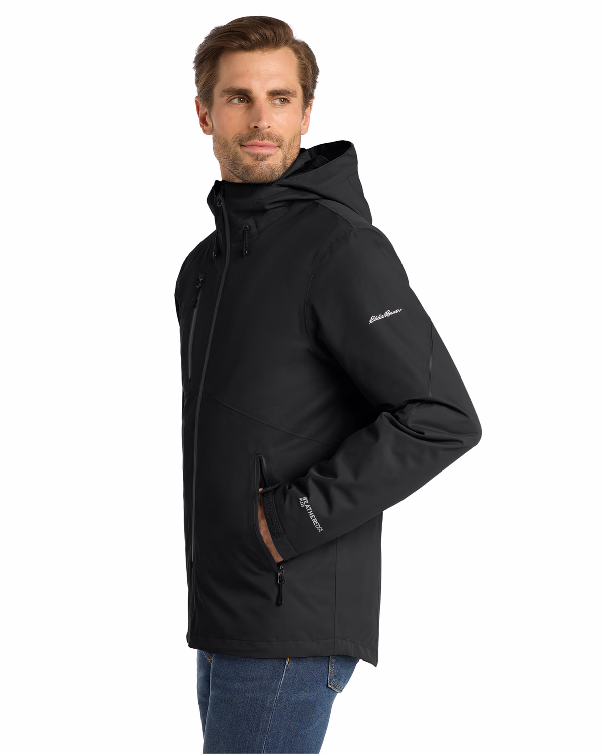 Custom Eddie Bauer WeatherEdge Plus 3-in-1 Jacket, Black/ Black, side view
