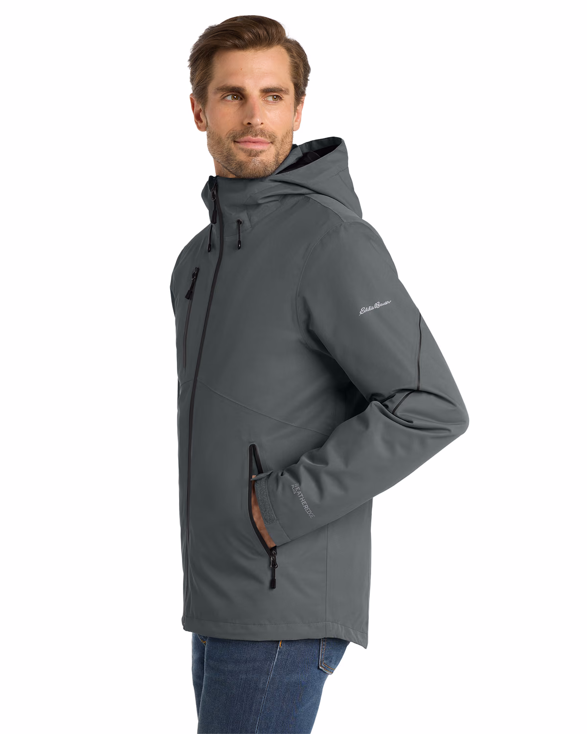 Custom Eddie Bauer WeatherEdge Plus 3-in-1 Jacket, Metal Grey, side view