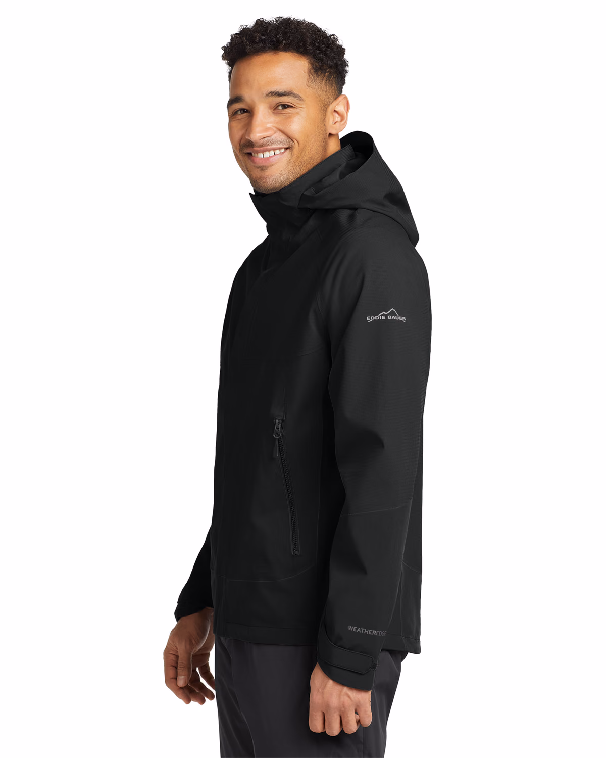 Custom Eddie Bauer WeatherEdge Jacket, Black, side view